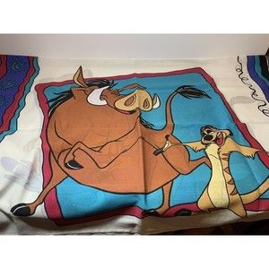 Vintage 90's Disney The Lion King Standard Pillow Case Simba Timon Pumba Nala